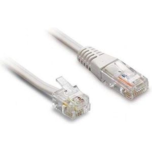 Metronic 495229 Ethernet-telefoonkabel RJ11/RJ45 mannelijk/mannelijk, 10 m, wit