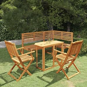 UYSELA Home Meubels 4-delige Bistro Set Massief Acacia Hout