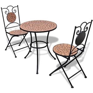 UYSELA Home Meubels 3-delige Bistro Set Keramische Tegel Terracotta