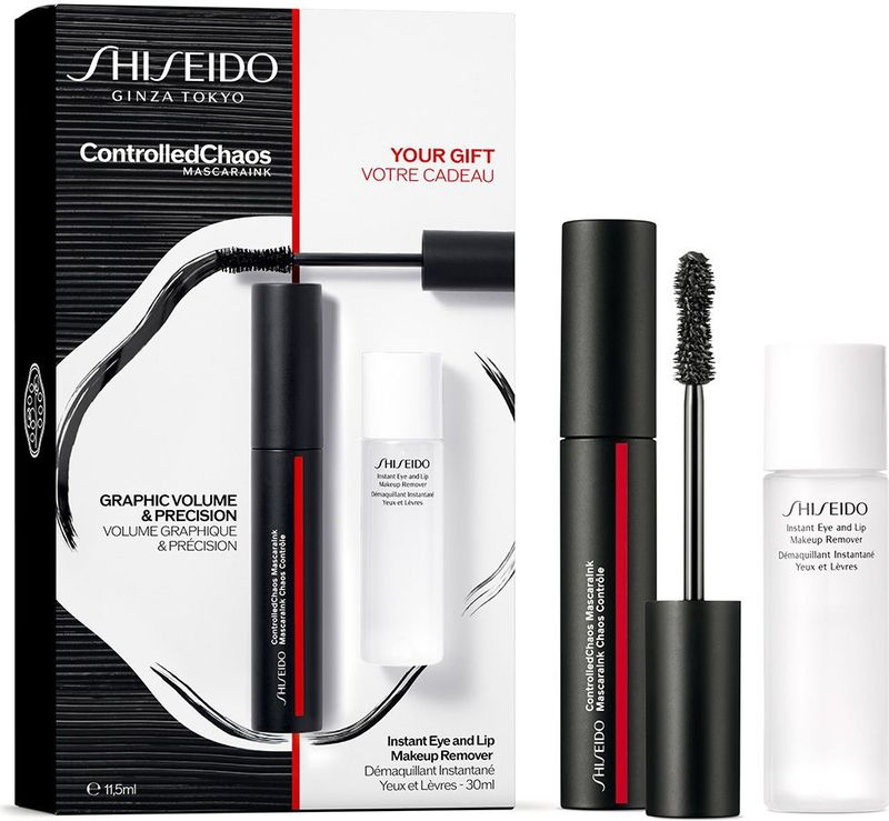 Shiseido - Controlled Chaos - Geschenkset - Zwart - Inclusief Mascara en Remover