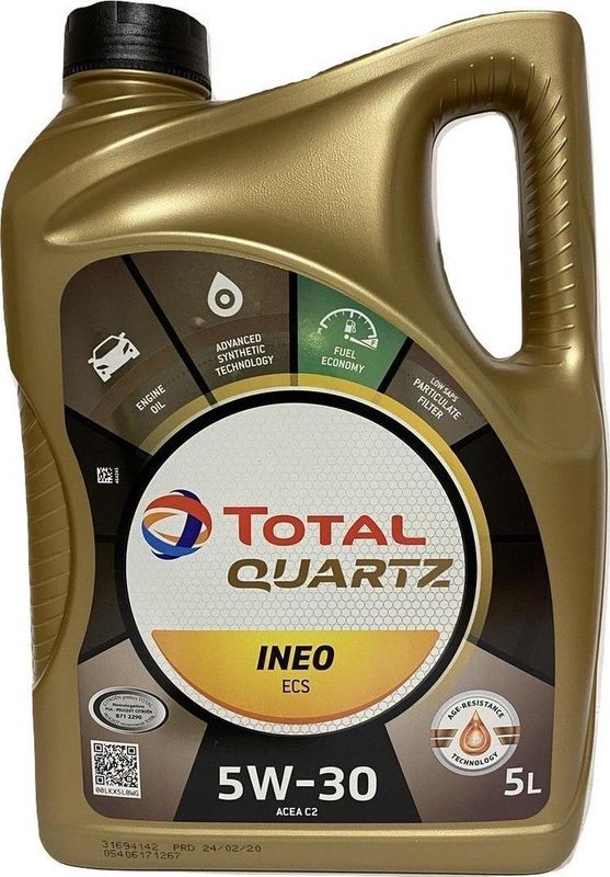 TOTAL - QUARTZ INEO ECS 5W30 - Synthetische Motorolie - 5 Liter