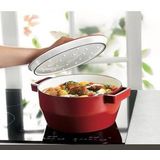 Pyrex  Slowcook Braadpan - Gietijzer - � 24 cm - 3.6 l - Rood