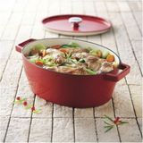 Pyrex  Slowcook Braadpan - Gietijzer - � 24 cm - 3.6 l - Rood
