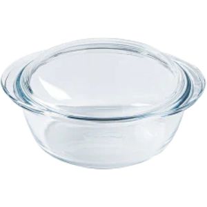 Pyrex Ovenschaal Ronde 1,4ltr Transparant Glas Met Deksel