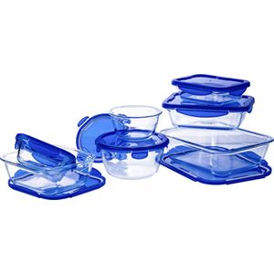 Pyrex - Cook & Go - Schaal Met Deksel - Set van 7 Stuks - Glas
