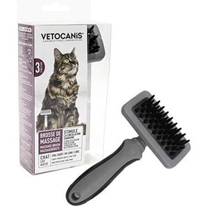 Vetocanis - Hondenborstel met dubbele kaart - hondenverzorgingsaccessoires voor kleine honden - Alle haartypes - Stevige borstel voor hondenverzorging - Ergonomische handgreep