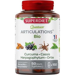 Superdiet Quatuor Curcuma Articulations Bio 150 Capsules