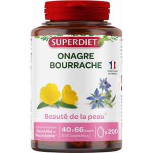 Super Diet - Biologische Teunisbloem- en Bernagie Oliën - Voedingssupplement - 60 Capsules