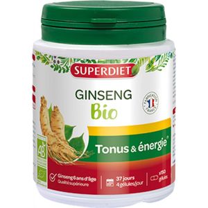 Superdiet - Ginseng Organic - Voedingssupplement - 150 Capsules