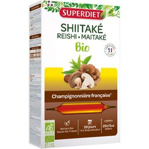 Superdiet Shiitake Reishi Maitake Organic 20 Flesjes