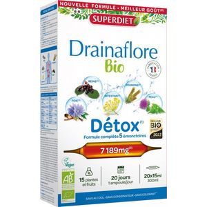 Superdiet Drainaflore Organic Detox 20 Ampullen