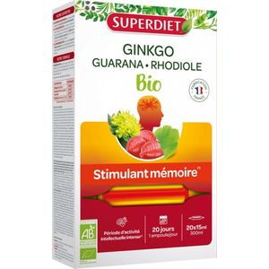 Superdiet Ginkgo Boost Organic 20 Flesjes