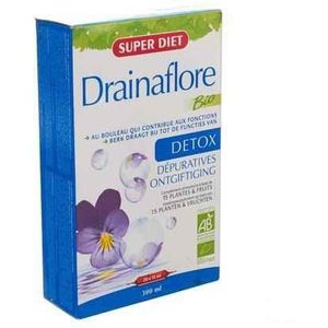 Super Diet - Drainaflore Bio - Natuurlijke Detox met 15 Biologische Planten - 20 Ampullen van 15ml