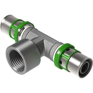 Comap SkinPress MultiSkin Messing Perskoppeling T-stuk Met Binnendraad 20x2-3/4-20x2