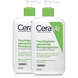 CeraVe - Vochtinbrengende reinigingslotion voor de normale tot droge huid - 2 x 473 ml