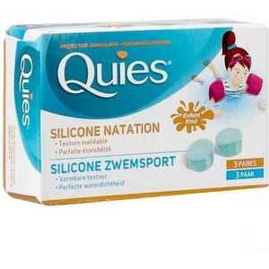 Quies Gehoorbescherming Silicone Zwemsport Kind 3 Paar Oordoppen