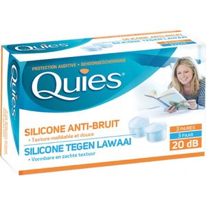 Quies oordoppen silicone tegen lawaai 6 stuks