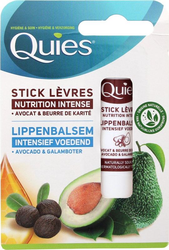 Quies - Lip Care - Regenererende Stick - Avocado & Shea Butter - 4,5 g