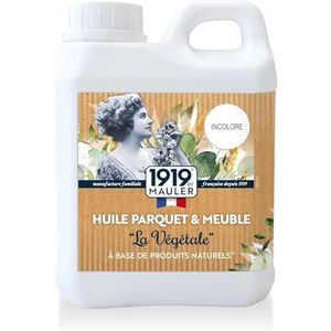 1919 by MAULER La Plantetal Biobased Parketolie, ultra mat, kleurloos, 2,5 l, bescherming tegen vlekken, krassen, stoten, geurloos