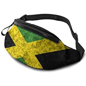 Taille heuptasje vlag van Jamaica heuptas tas mode opvouwbare fannypack voor camping dames meisjes 14 x 35 cm, Heuptas 297, 14x35cm