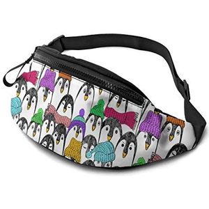 Bumbags Grappige Pinguïns Taille Fanny Pack Verstelbare Opvouwbare Sport Heuptas voor Gym Buiten Sport 14X35cm, Heuptas 745, 14x35cm