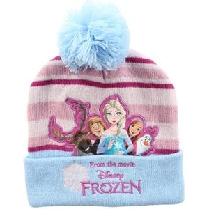 Disney Muts met pompon Frozen meisjes winteraccessoireset, Blauw, Eén maat