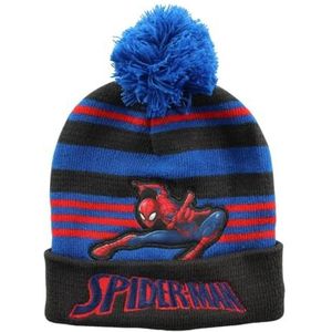 Disney Spiderman muts met pompon voor kinderen, zwart.