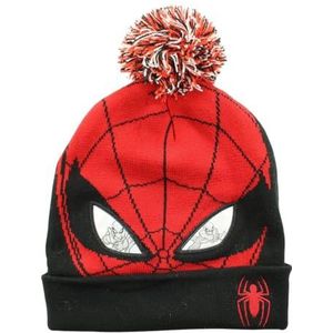 Bonnet avec pompon Spiderman pour enfant, Rouge, taille unique