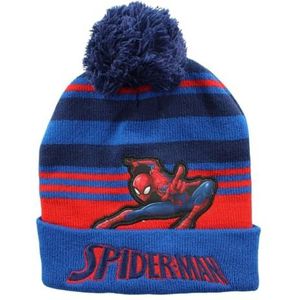 Disney Bonnet avec pompon Spiderman pour enfant, Bleu, taille unique