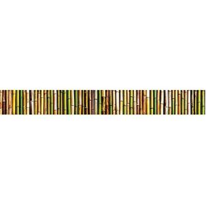 Zelfklevende rand 15 x 300 cm – Bamboe Ecorce, groen/bruin