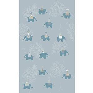 PLAGE 145520 Panorama voor kinderen, met olifanten, lichtblauw, 1,5 x 2,5 m