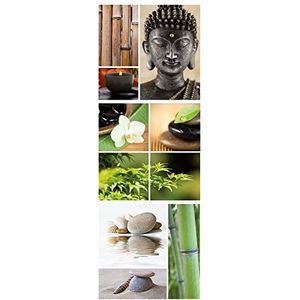 Plage Colorful, muursticker, bamboe, Zen-Boeddha, van vinyl, 68 x 0,1 x 24 cm