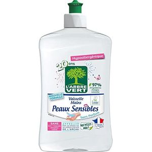 L'Arbre Vert Afwasmiddel voor de gevoelige huid (500 ml).