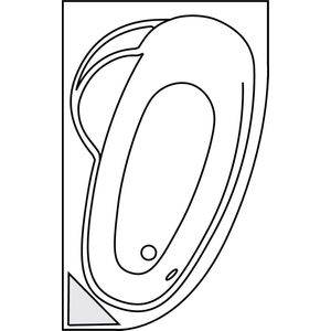 Hoekbad allibert zeli rechte hoek asymmetrisch 175x110x53-55 cm wit links