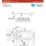 Allibert Essina2 bad 150x75cm rechthoek wit