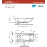 Allibert Rechthoekig Bad Sylene 170x75x54-55cm Wit