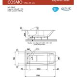 Allibert Rechthoekig Bad Cosmo 170x75x53,5-55cm Wit