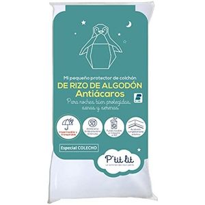 P'tit lit - Baby Anti-Huisstofmijt Matrasbeschermer Speciaal voor co-sleeper - Toplaag 100% Katoen - Anti-allergisch - Absorberend - Oeko-Tex®