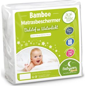 Babysom - Baby Bamboo hoeslaken - 70x140 cm | Zacht aanvoelend en waterdichte matrasbeschermer | Oeko-Tex®