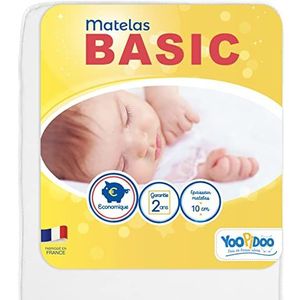 Yoopidoo - Basic babymatras - 70x140 cm - Comfortabel - Zonder chemische behandeling - Oeko Tex®