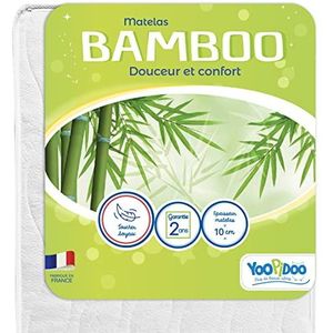 Yoopidoo - Babymatras, bamboe, 60 x 120 cm – zachte en absorberende viscose, omkeerbaar, zonder chemische behandeling, Oeko-Tex®, gemaakt in Frankrijk