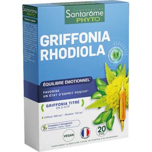 Santarome - Griffonia Rhodiola - Voedingssupplement - 20 Ampullen