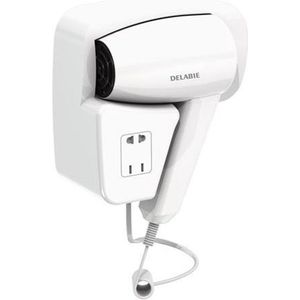 Haardroger muurmodel met scheerpunt wit ABS