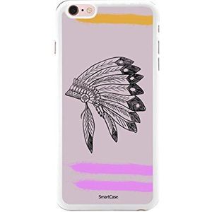 Beschermhoes + gehard glas type 2,5D, hardheid 9H, dikte 0,33 Muniphone 6/6S (Smartcase® Pink Indian