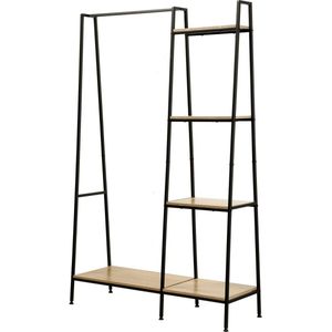 Garderobekast 1 lage plank met 4 planken H160cm - LEXIE