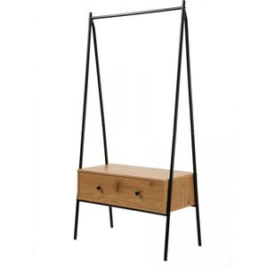 CaliCosy - Metalen Kleerkast - Zwart - Eiken Decor - H170cm