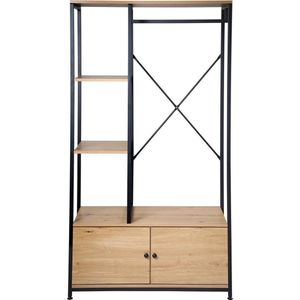 CALICOSY - 2-deurs kledingkast met legplanken en opbergruimte - H167 cm