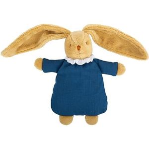 Trousselier - Zacht speelgoed - Bunny Trooster - 20 cm hoog - Biologisch Coton - Classic Chic - Ideaal geboortecadeau - Machine Wasbaar - Blauw Denim Kleur - 2 tellen