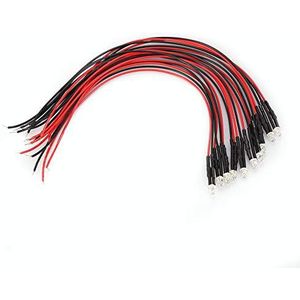 10 stuks 12 V 0,06 W lichtdiode 3 mm (geel) 20 cm lengte LED diode met kabel LED diode kabel voor auto speelgoed lichtdiode (geel)