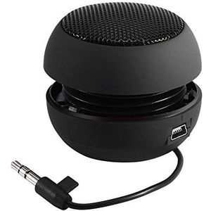 Draagbare mini-luidspreker, intrekbaar, unieke subwoofer voor reizen, outdoor, met 3,5 mm audiokabel, voor tablet MP3, MP4, MP5, mobiele telefoons, computers (zwart)